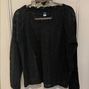 Old Navy Black Lace Blouse